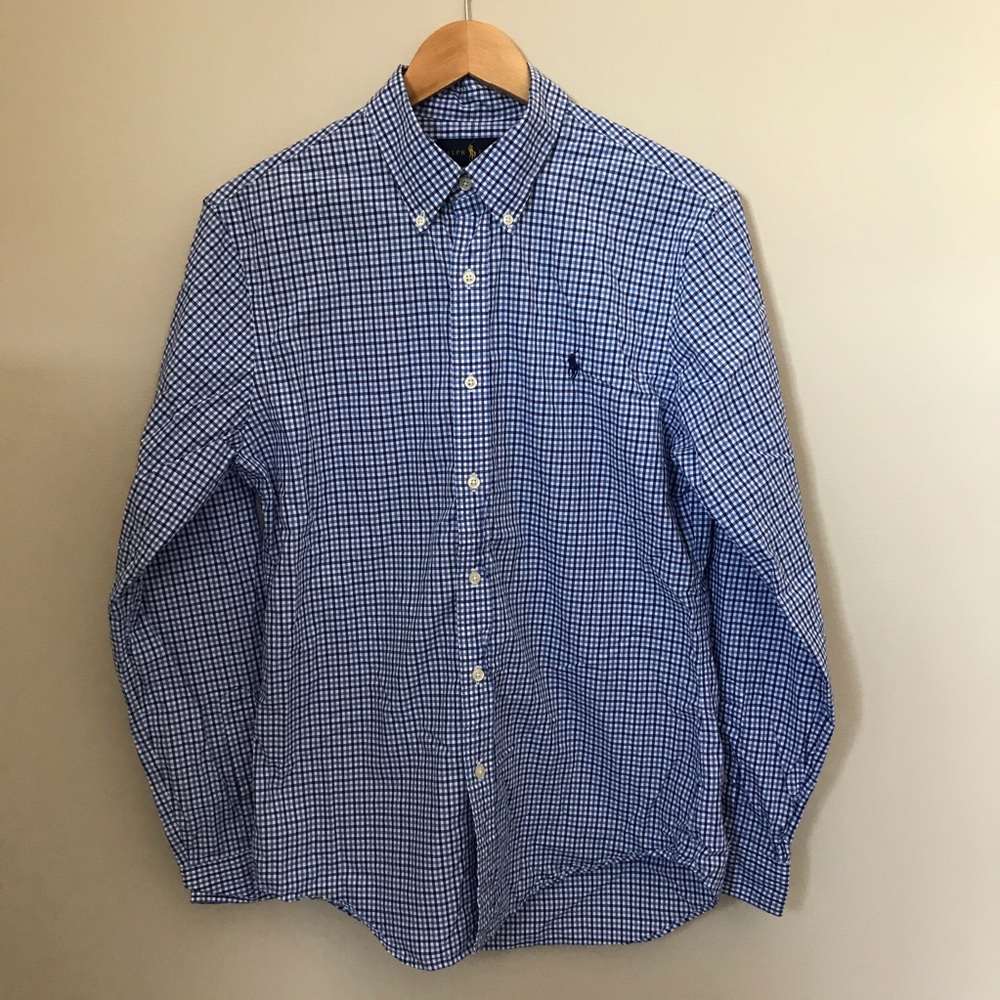 Ralph Lauren Checkered Blue Button Down